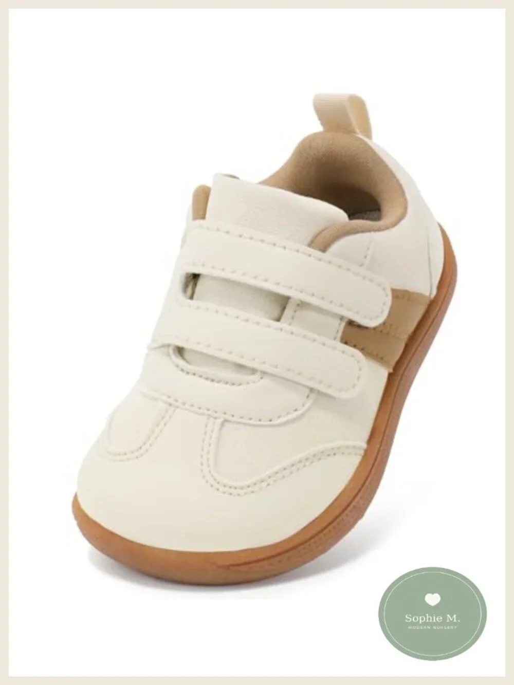 Toddler First Walk Sneakers Wide Toe Box Non-Slip Hook & Loop Breathable Canvas